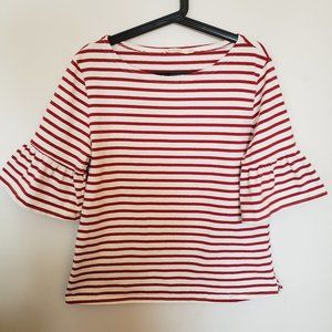 Ellison striped boat sleeve womens top sz L